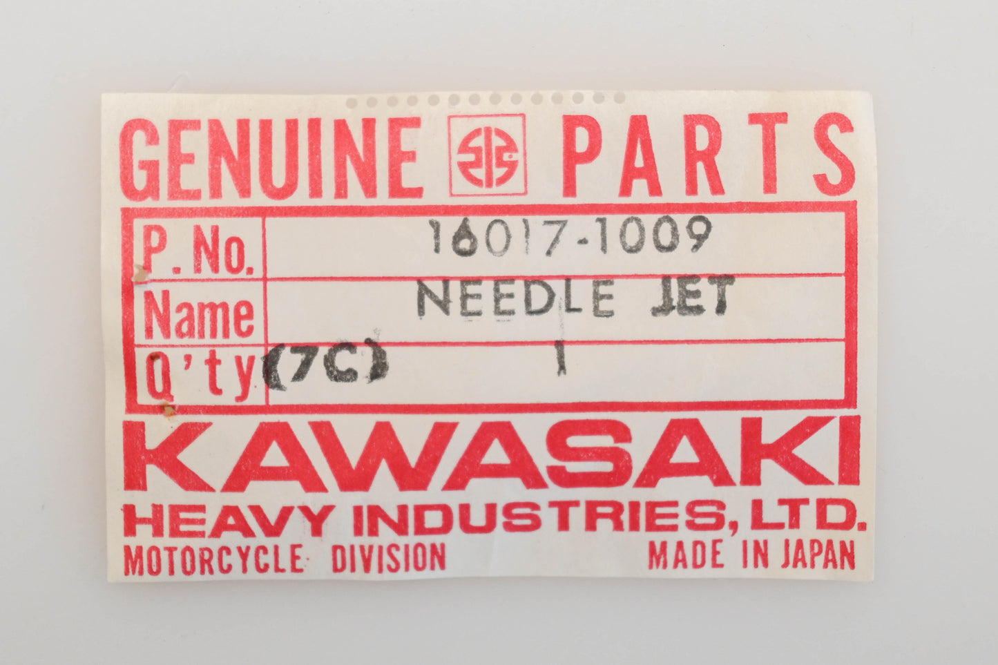 New OEM Kawasaki 16017-1009 Needle Jet NOS