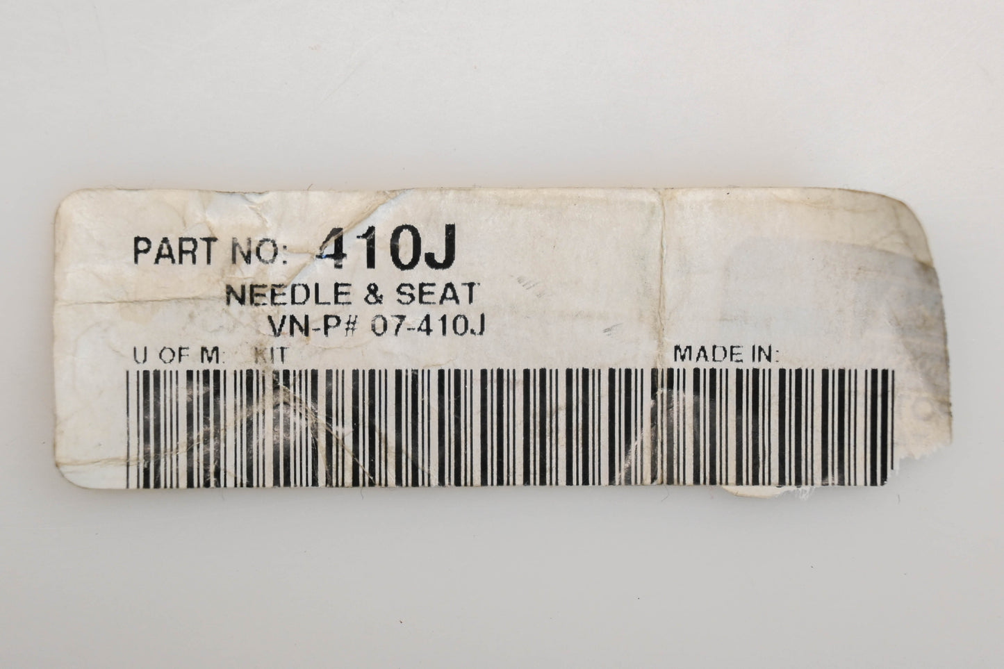 WSM 410J, 07-410J Carburetor Needle & Seat Kit NOS