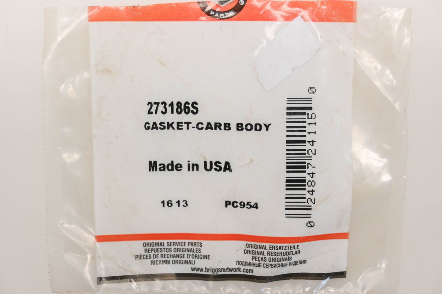 New OEM Briggs & Stratton 273186S Carburetor Body Gasket Qty 2 NOS