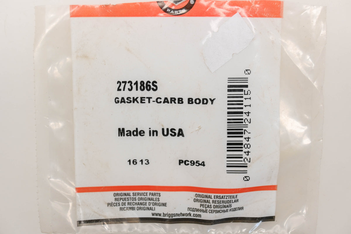 New OEM Briggs & Stratton 273186S Carburetor Body Gasket Qty 2 NOS