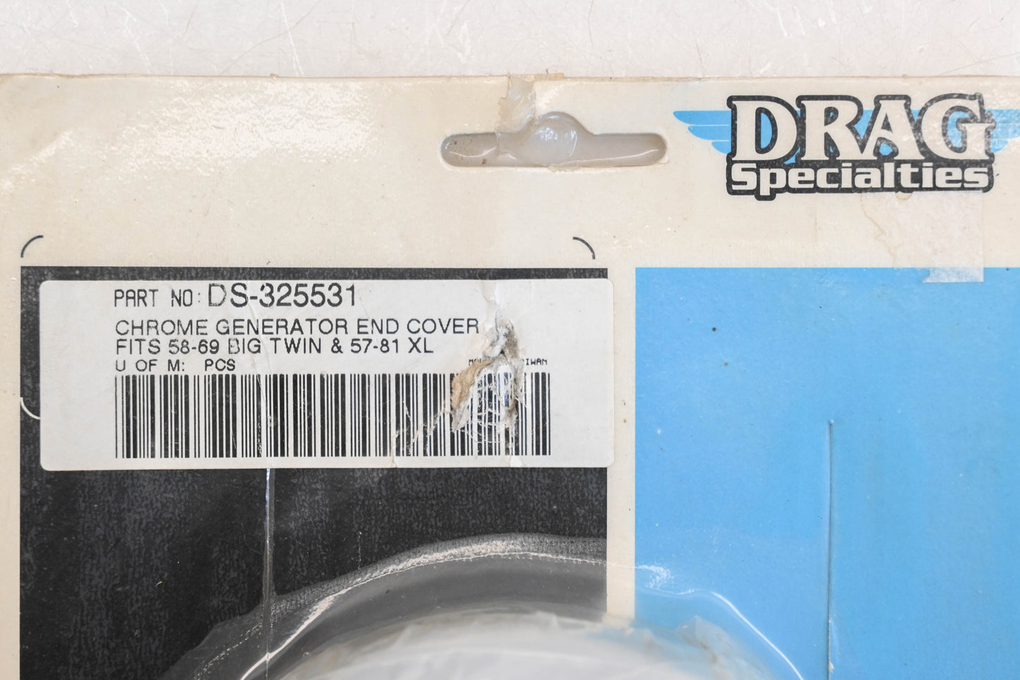 Drag Specialties DS-325531 Chrome Generator End Cover Kit NOS