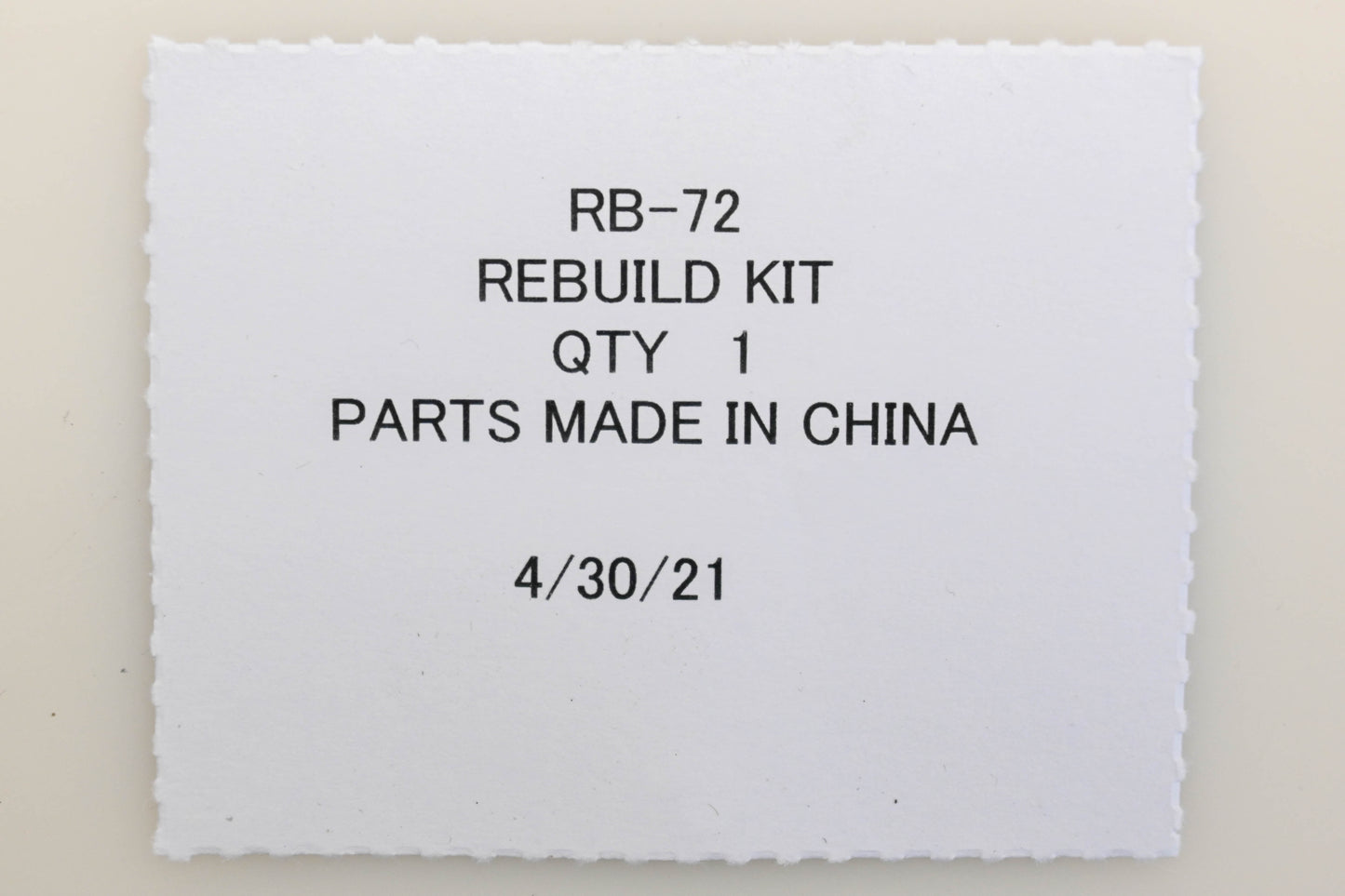 Zama RB-72 Carburetor Repair Kit NOS