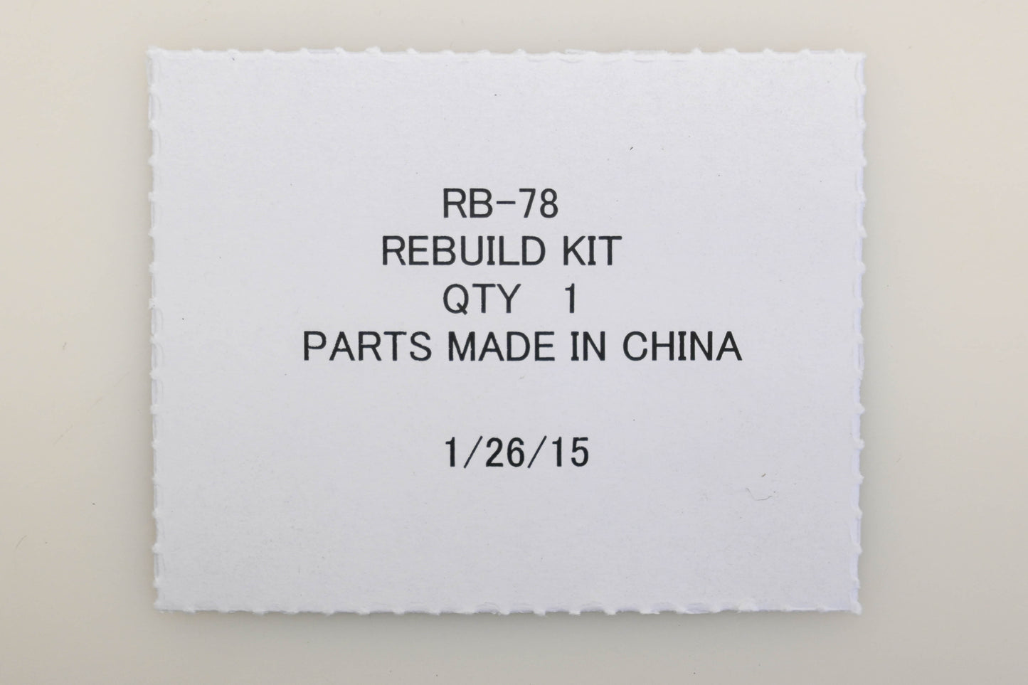 Zama RB-78 Carburetor Repair Kit NOS
