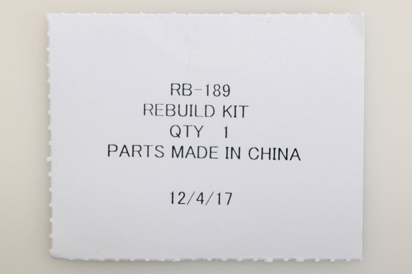 Zama RB-189 Carburetor Repair Kit NOS