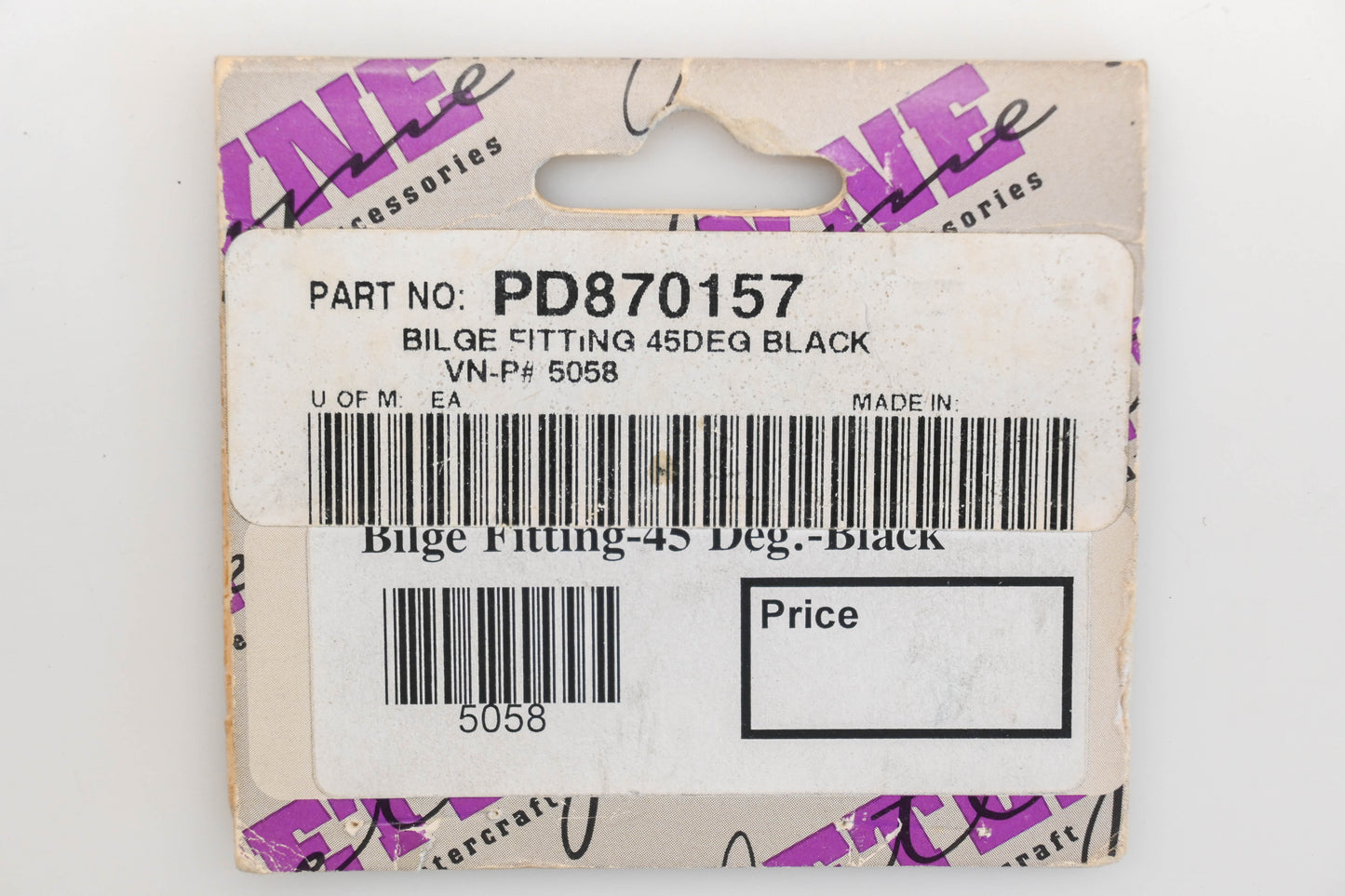 Jetlyne PD870157 45 Degree Bilge Fitting NOS
