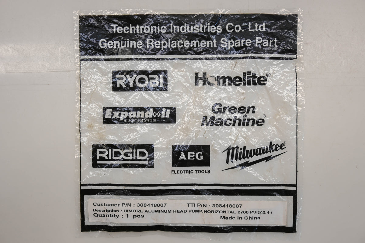 Techtronic Industries 308418007 2700 PSI Horizontal Pressure Washer Pump NOS