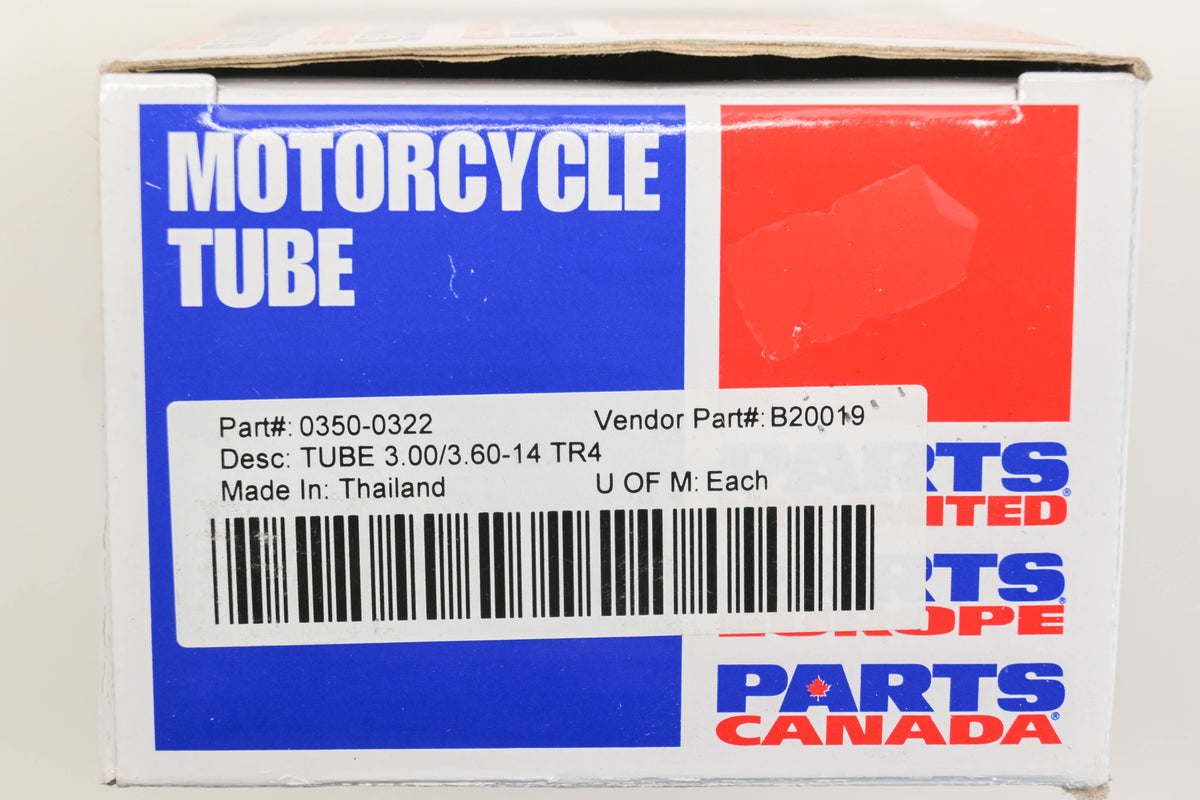Parts Unlimited 0350-0322 3.00/3.60-14 TR4 Tube NOS
