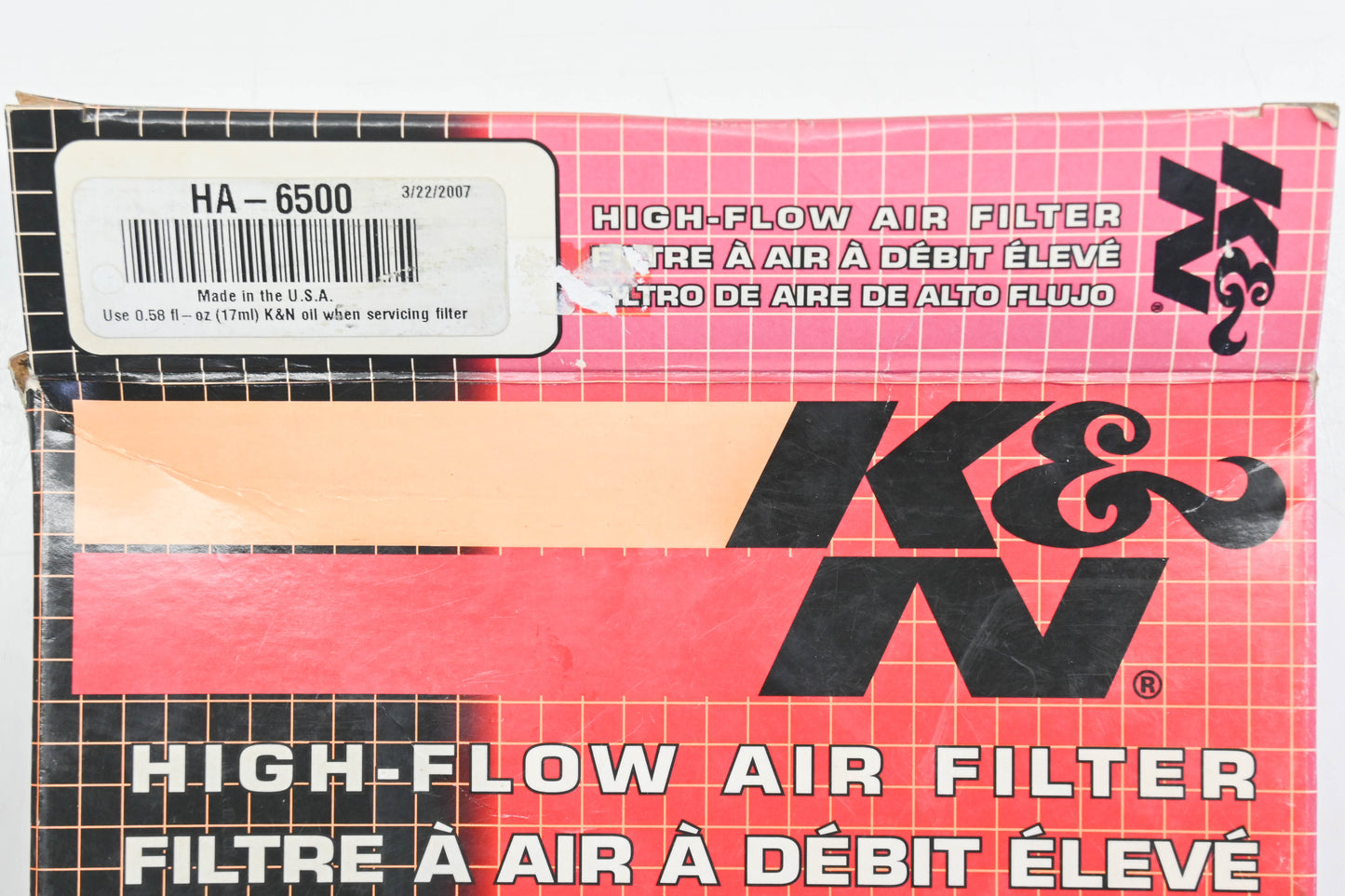 K&N HA-6500 Air Filter NOS