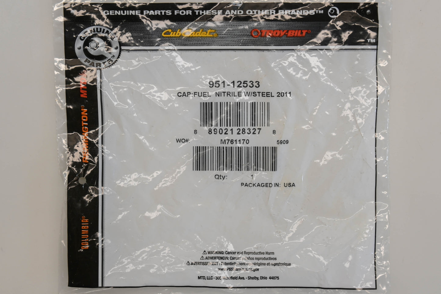 MTD 951-12533 Fuel Cap NOS