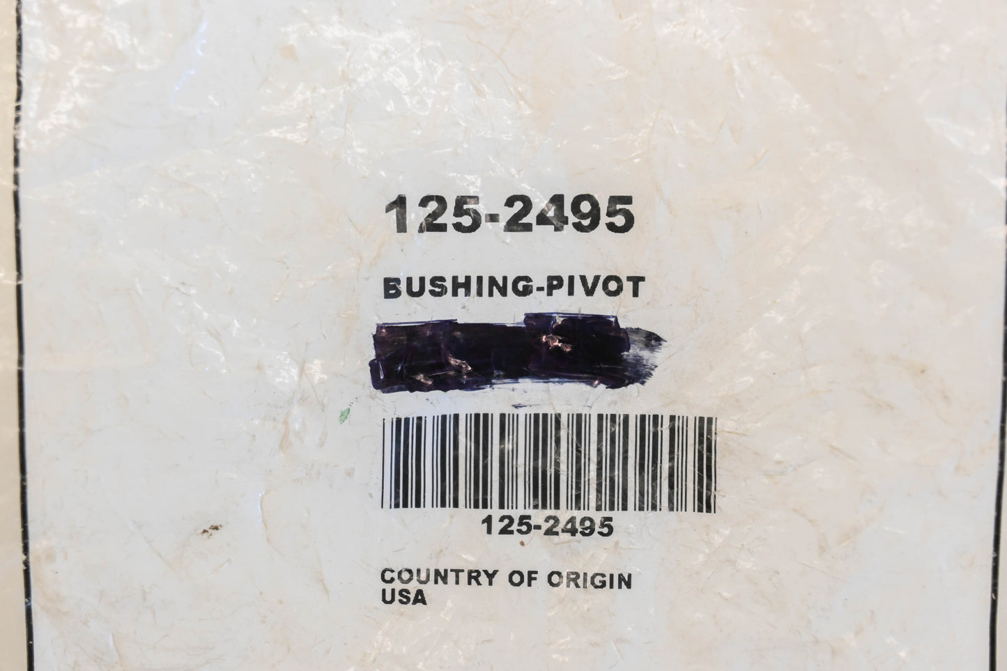 Toro 125-2495 Pivot Bushing NOS