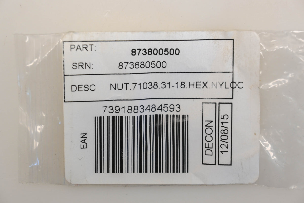 New OEM Husqvarna 873800500 5/16"-18 x 1/2" Nyloc Hex Nuts Qty 2 NOS