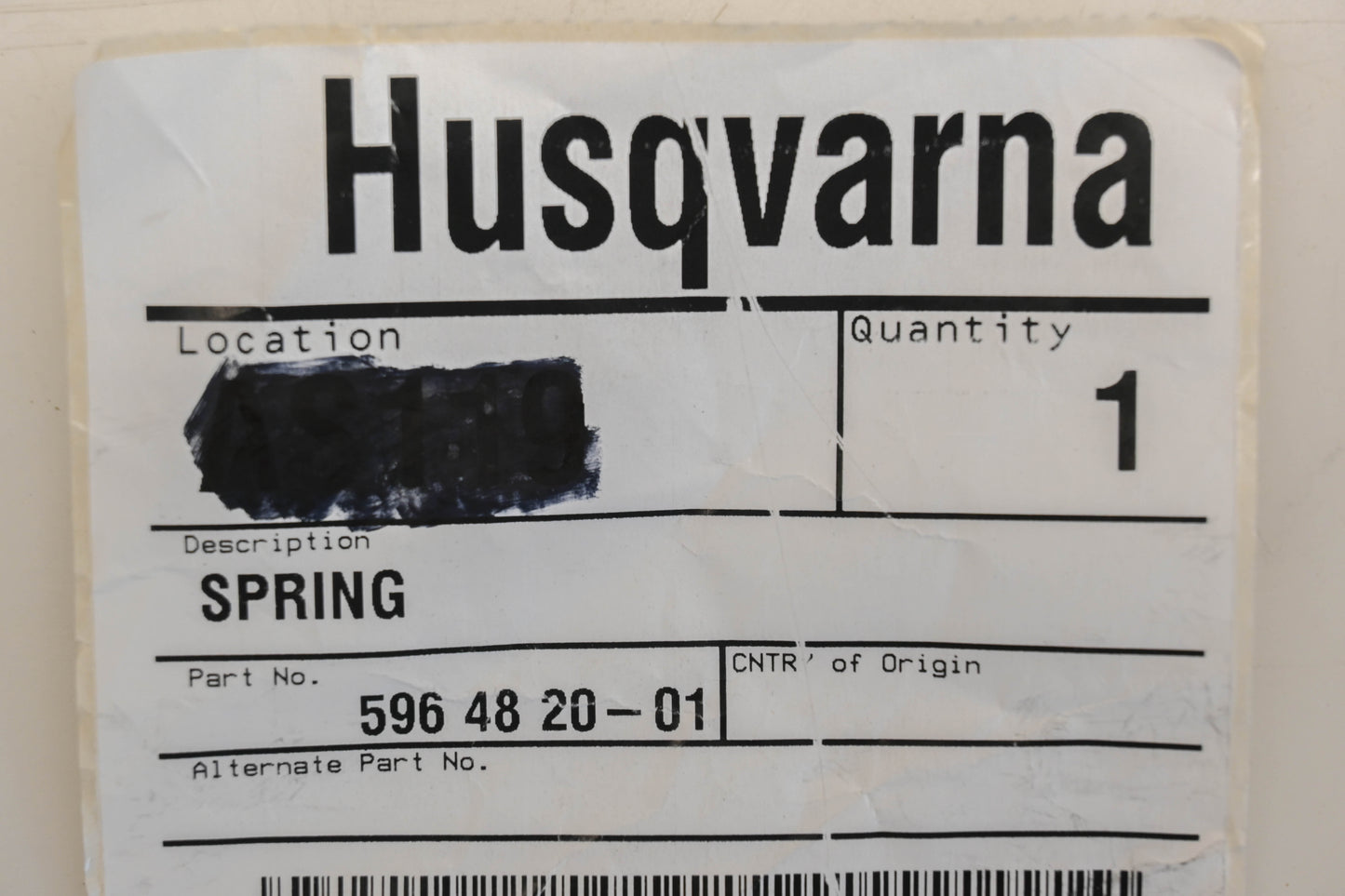 New OEM Husqvarna 596 48 20-01, 596482001 1-1/2" x 5" Extension Spring NOS