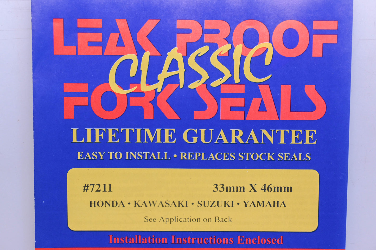 Leak Proof Seals 7211 33 x 46mm Fork Seal Kit NOS