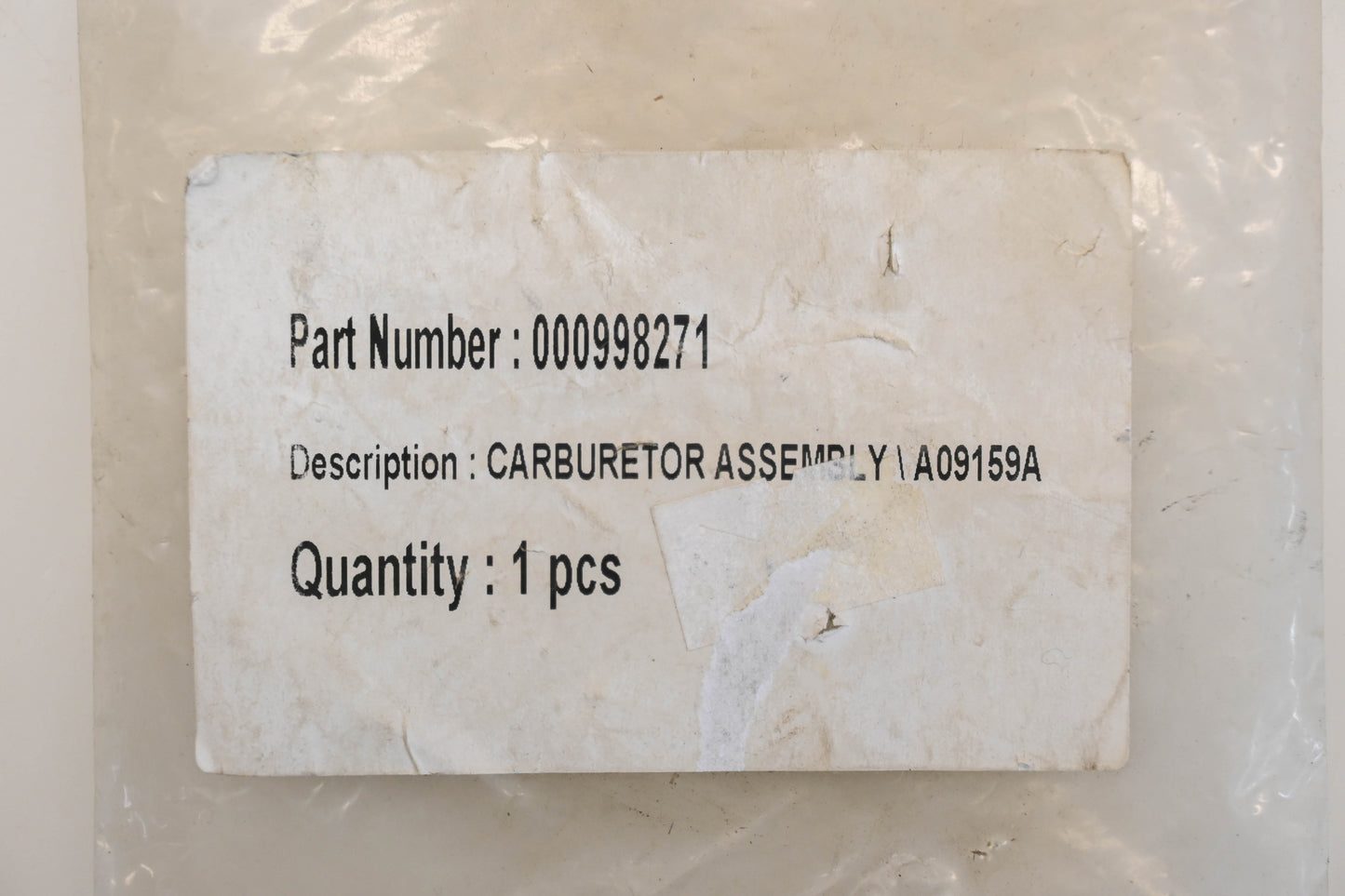 Aftermarket 000998271, A09159A Carburetor NOS