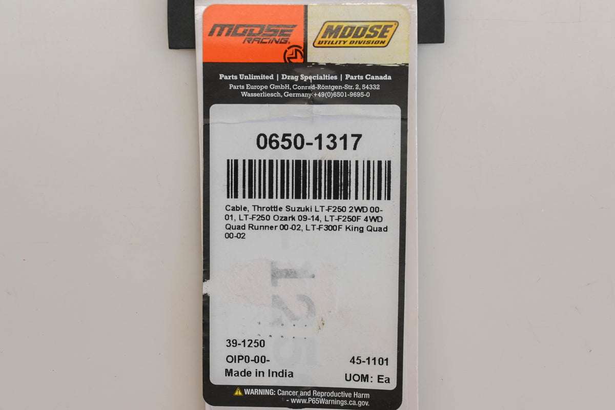 Moose 0650-1317, 39-1250 Throttle Cable NOS
