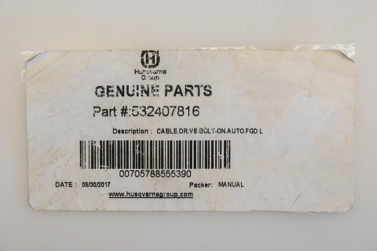New OEM Husqvarna 532407816 Drive Cable NOS