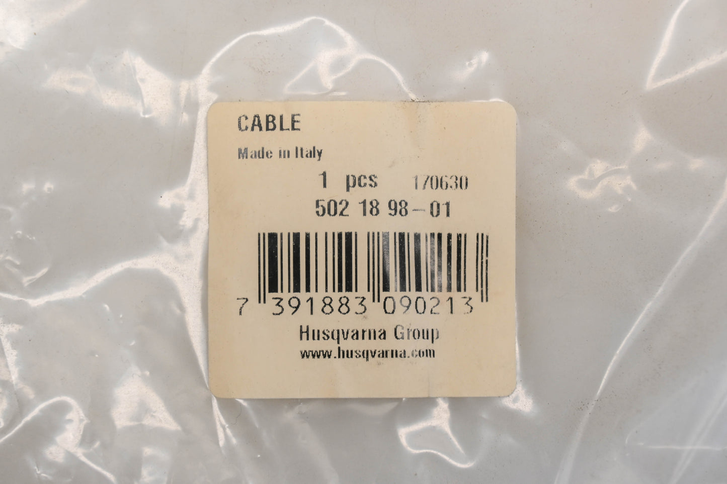 New OEM Husqvarna 502 18 98-01, 502189801 Throttle Cable NOS