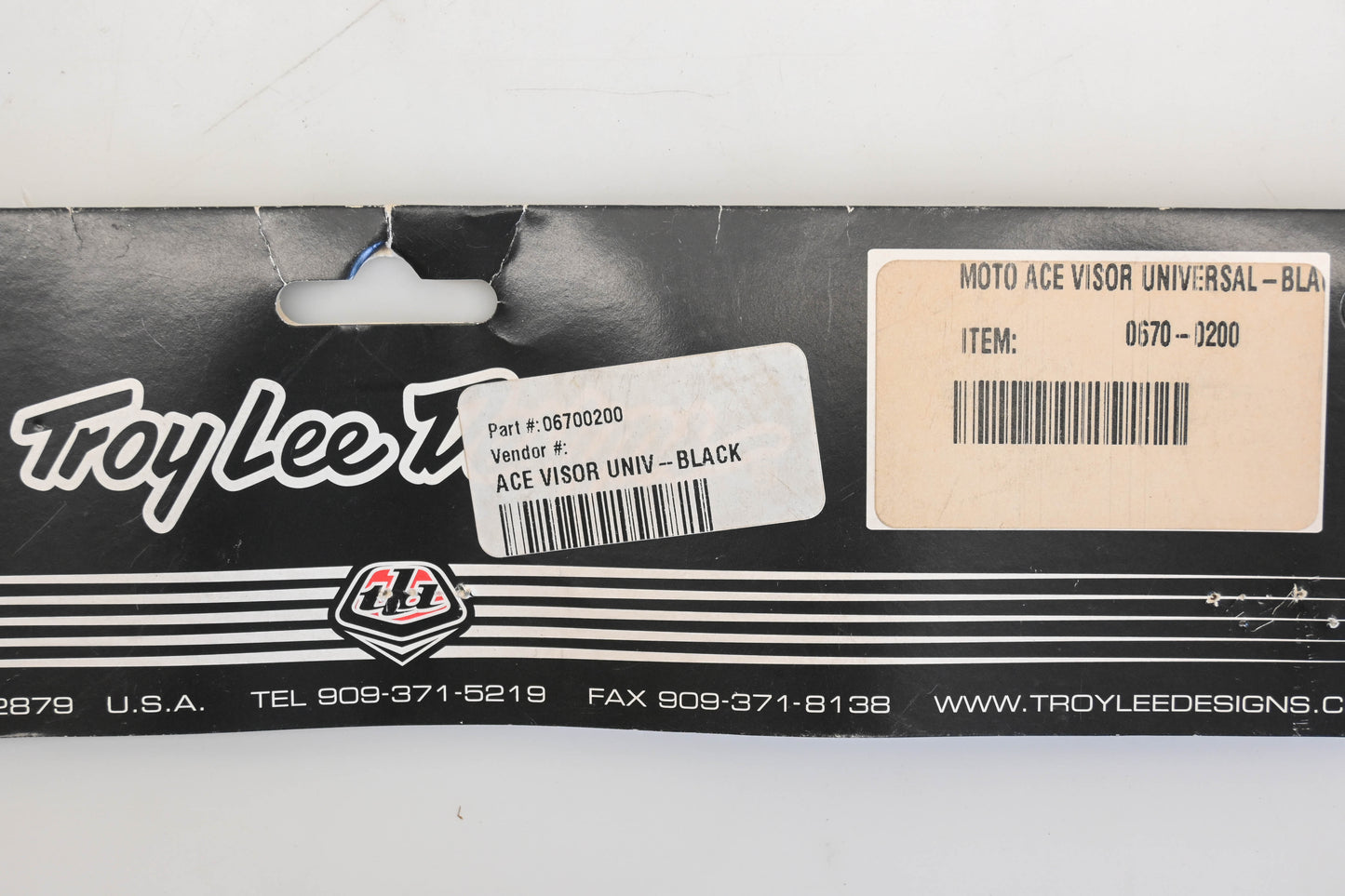 Troy Lee Designs 0670-0200, 06700200 Black Universal Moto Ace Visor Kit NOS