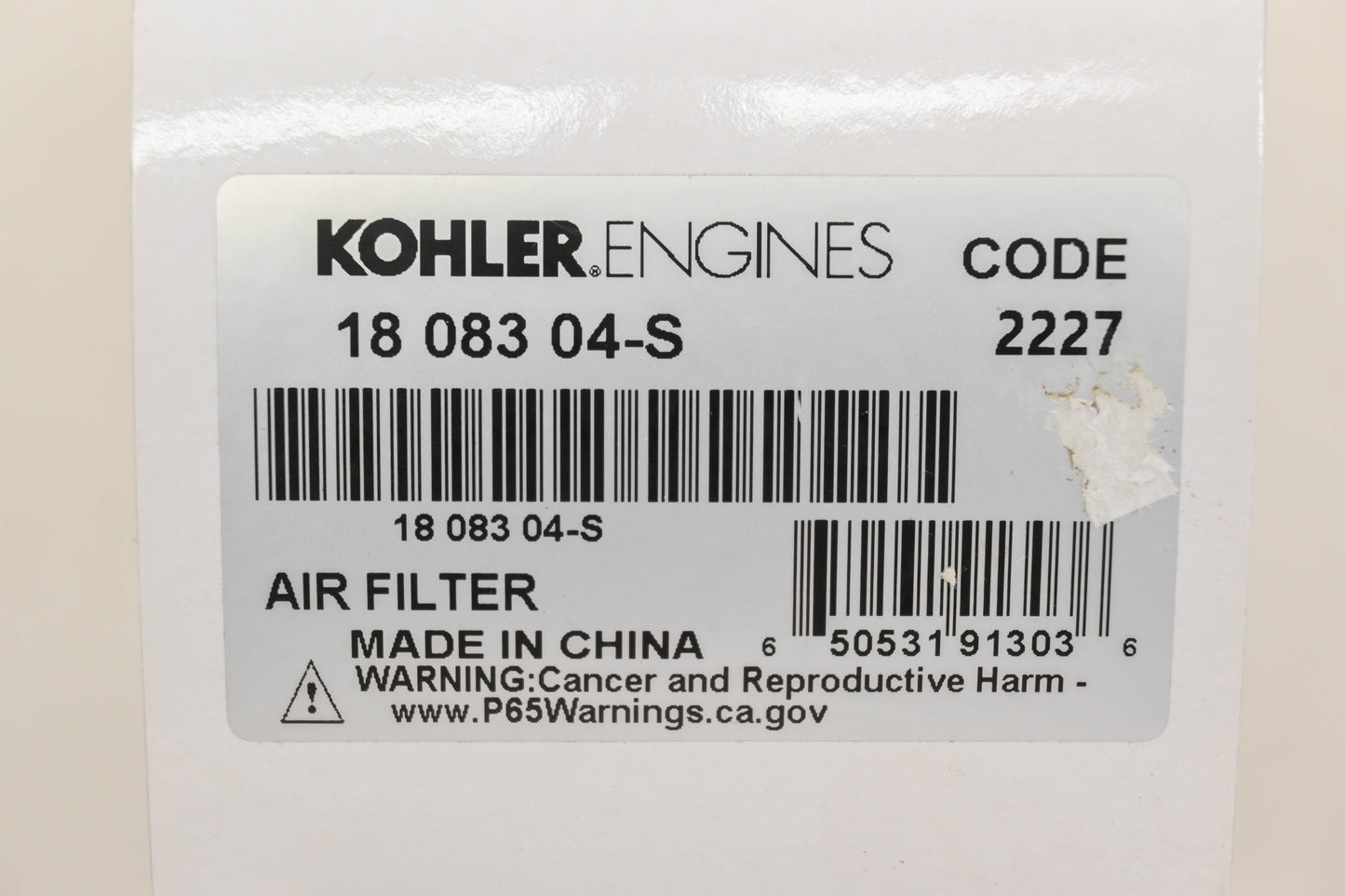 Kohler 18 083 04-S, 1808304S Air Filter Assembly NOS