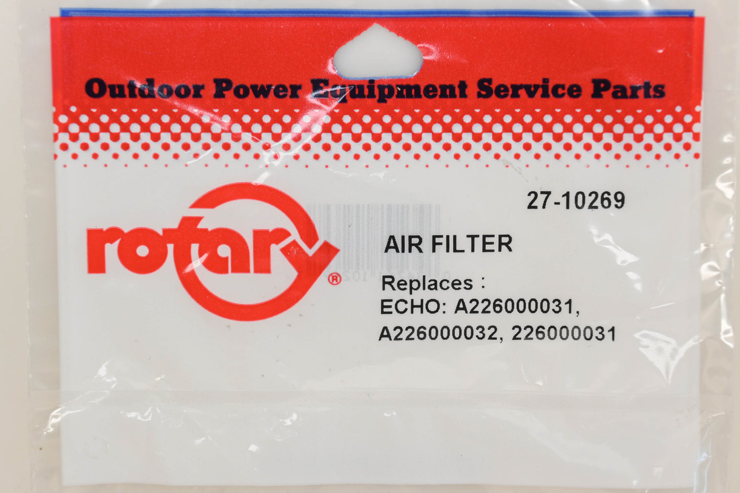 Rotary 27-10269, A226000031, A226000032 Air Filter NOS