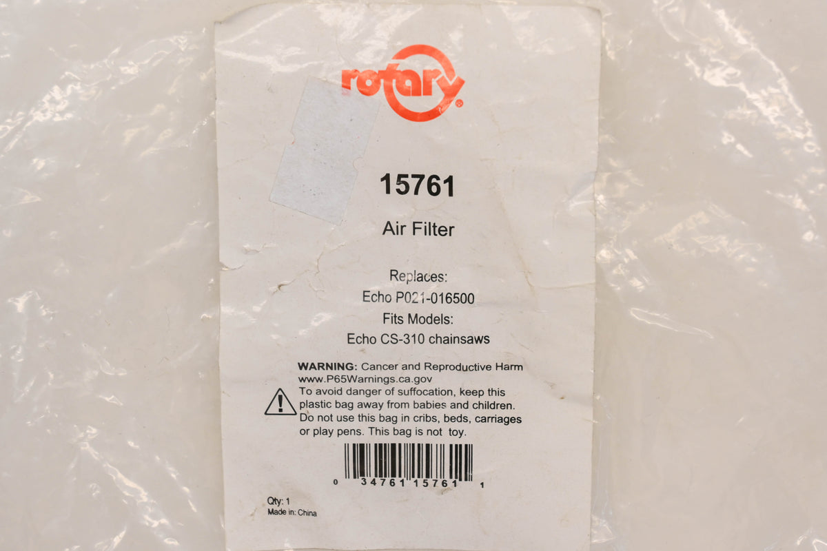 Rotary 39-15761, P021016500 Air Filter NOS