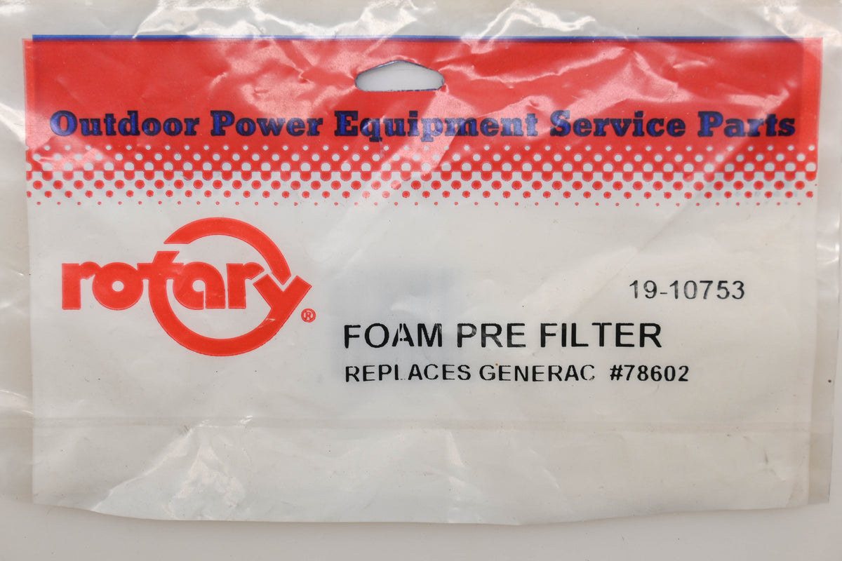 Rotary 19-10753, 78602 Foam Pre-Filters Qty 2 NOS