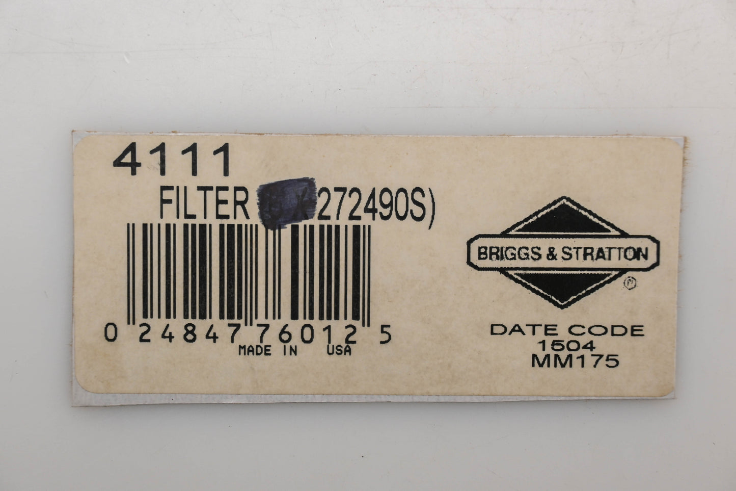 New OEM Briggs & Stratton 272490S Foam Pre-Filters Qty 2 NOS