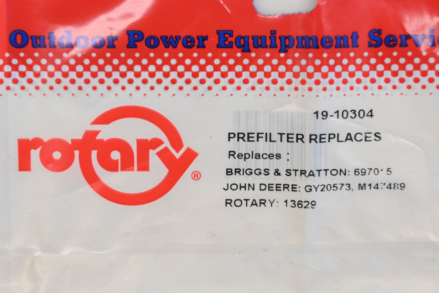 Rotary 19-10304, 697015, M147489 Foam Pre-Filters Qty 2 NOS