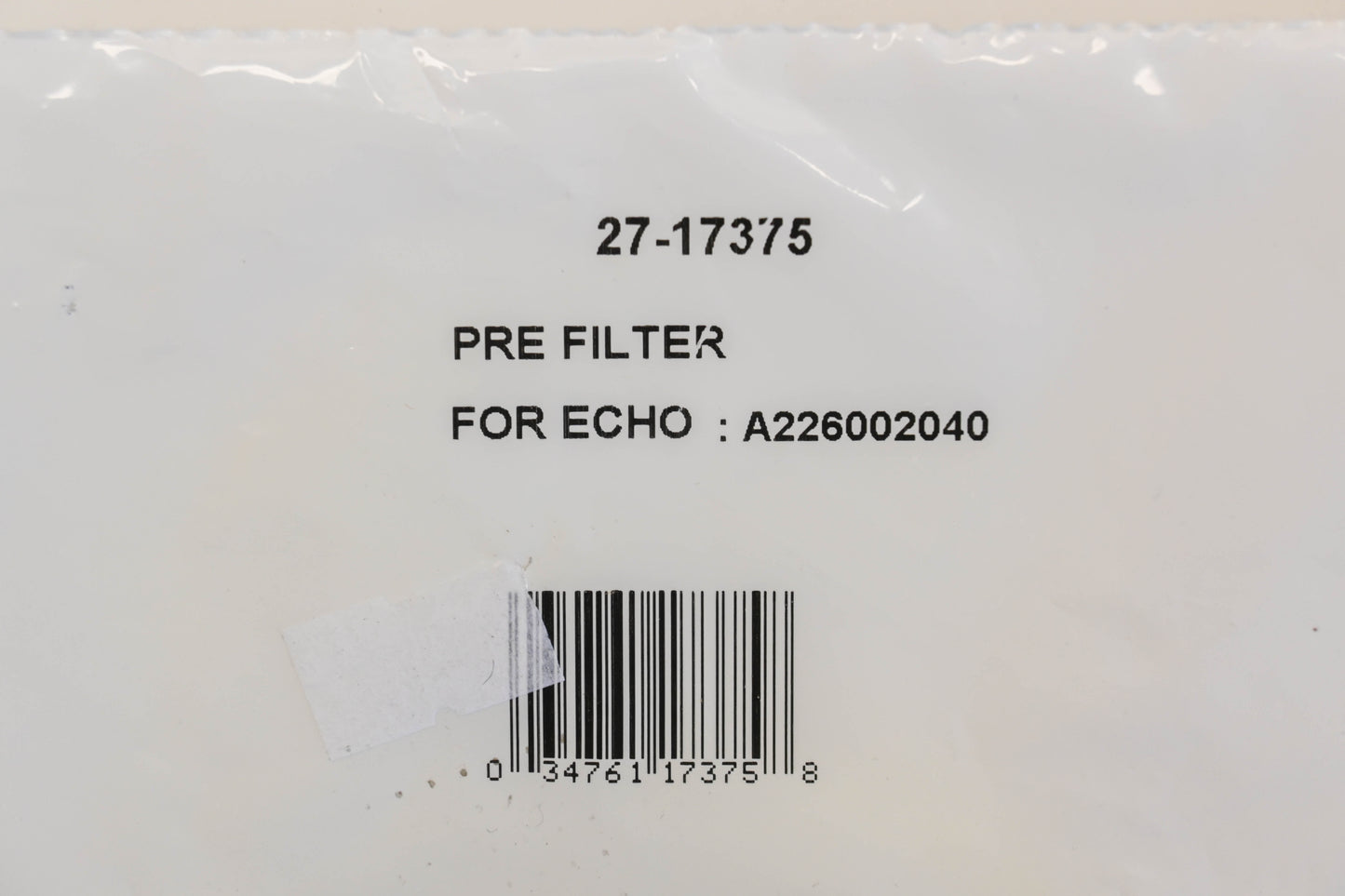 Rotary 27-17375, A226002040 Foam Pre-Filter NOS