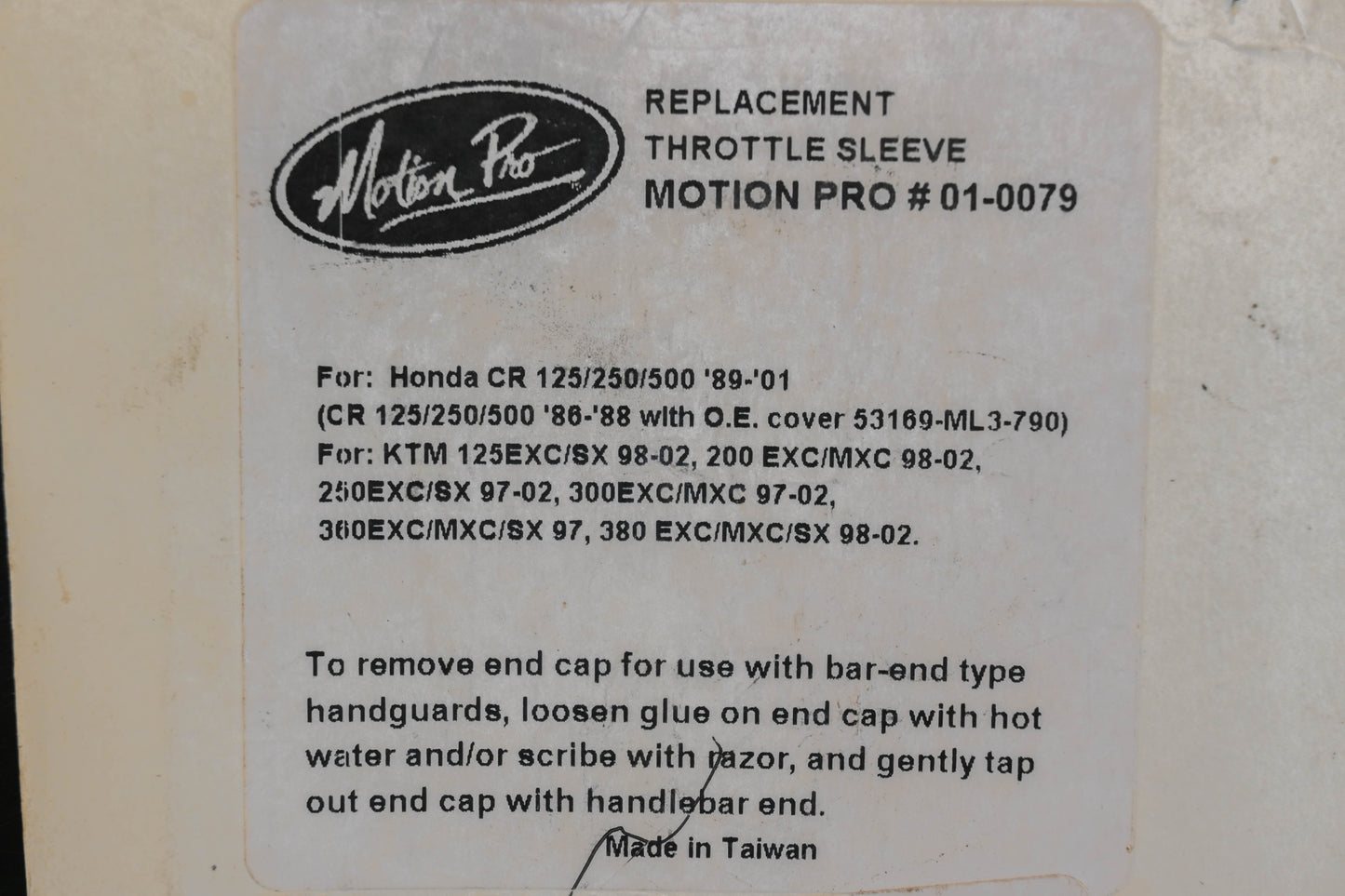 Motion Pro 01-0079 Throttle Sleeve NOS