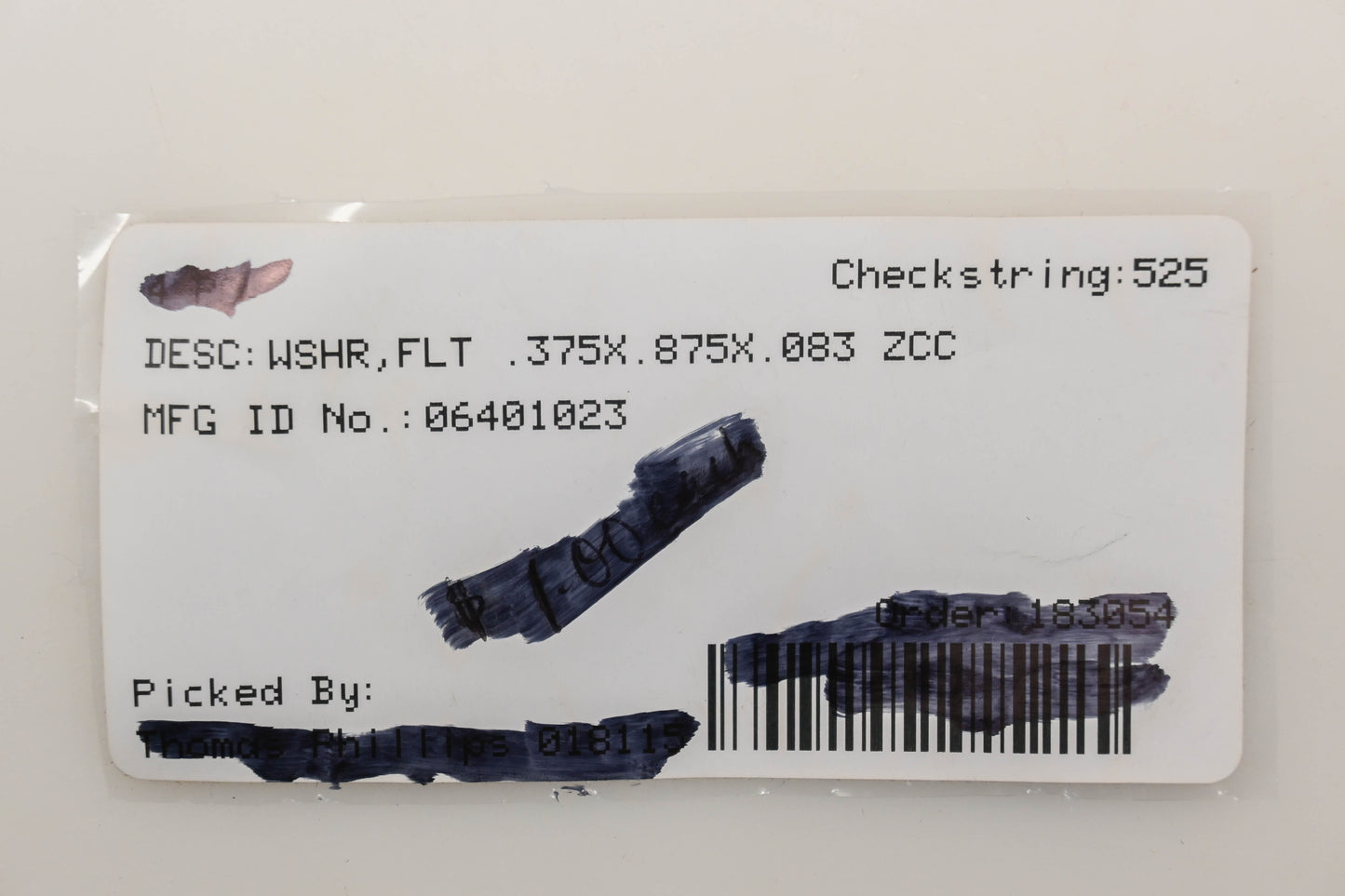 Ariens 06401023 3/8" x 7/8" x 1/16" Washers NOS