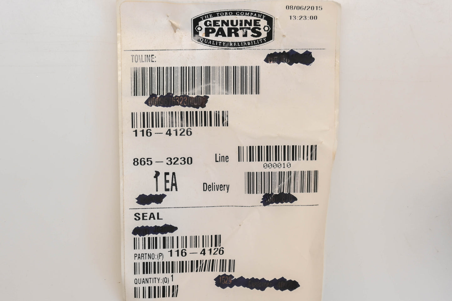 Toro 116-4126 Seal NOS