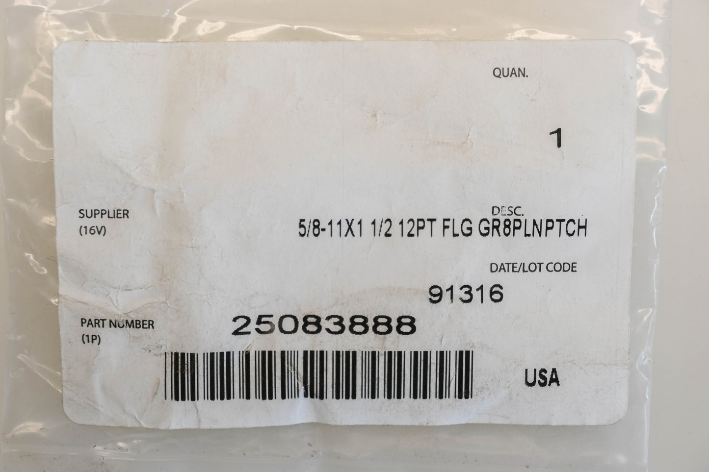 Mack 25083888 5/8"-11 x 1-1/2" Screw NOS