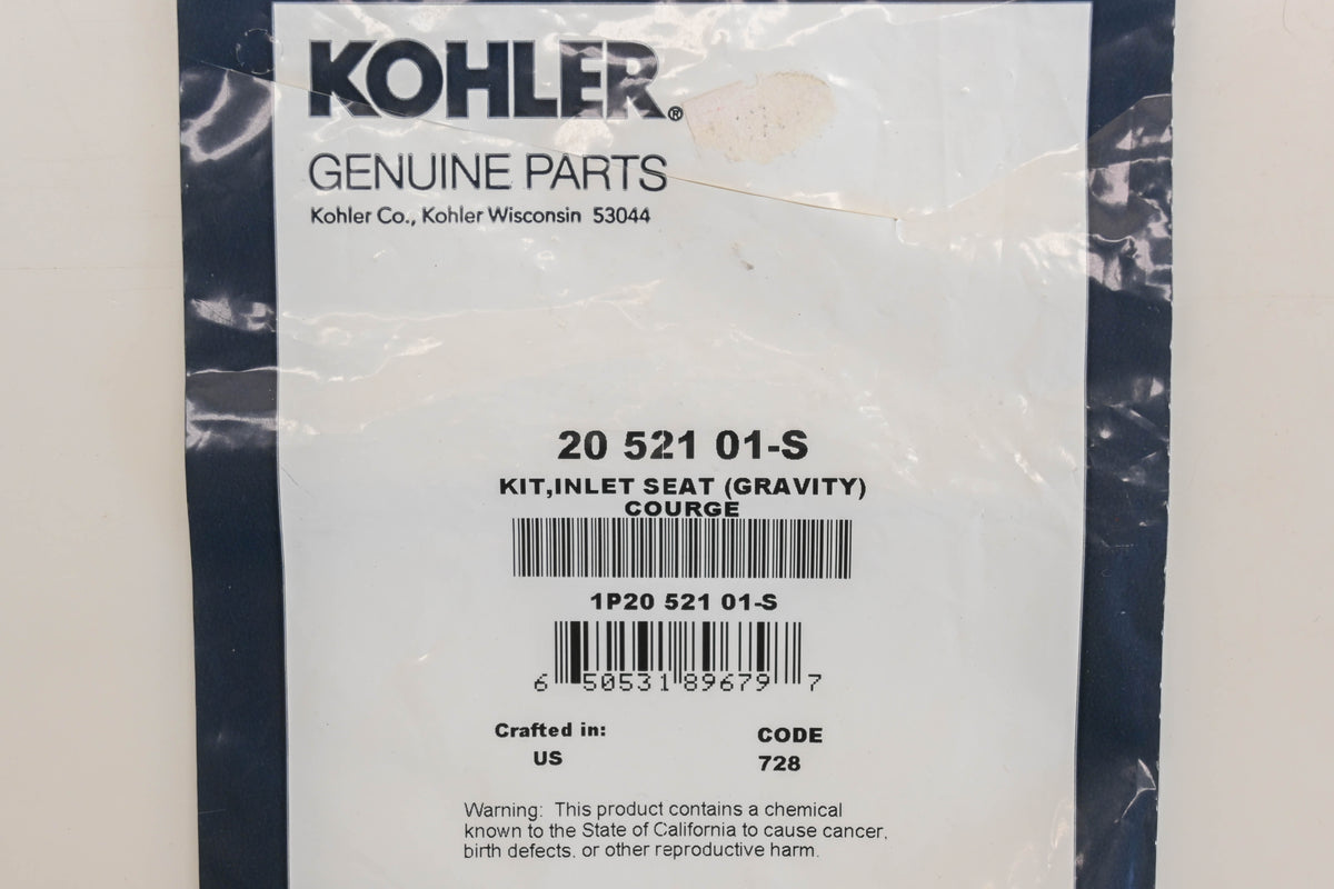 Kohler 20 521 01-S Gravity Inlet Seat Kit NOS