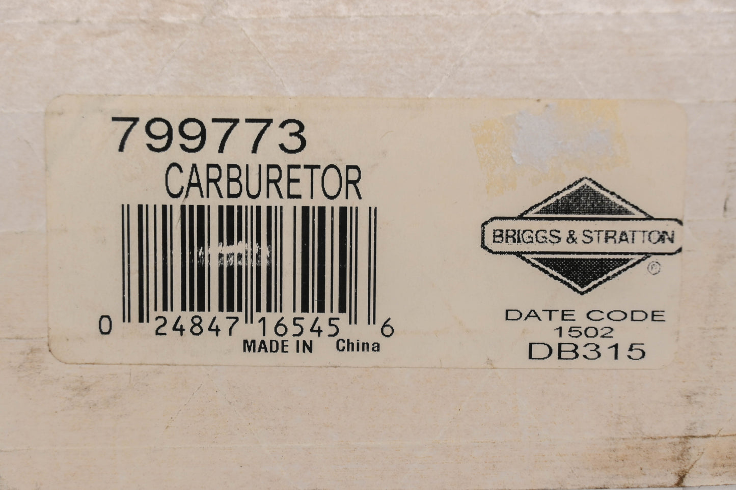 New OEM Briggs & Stratton 799773 Carburetor Kit NOS