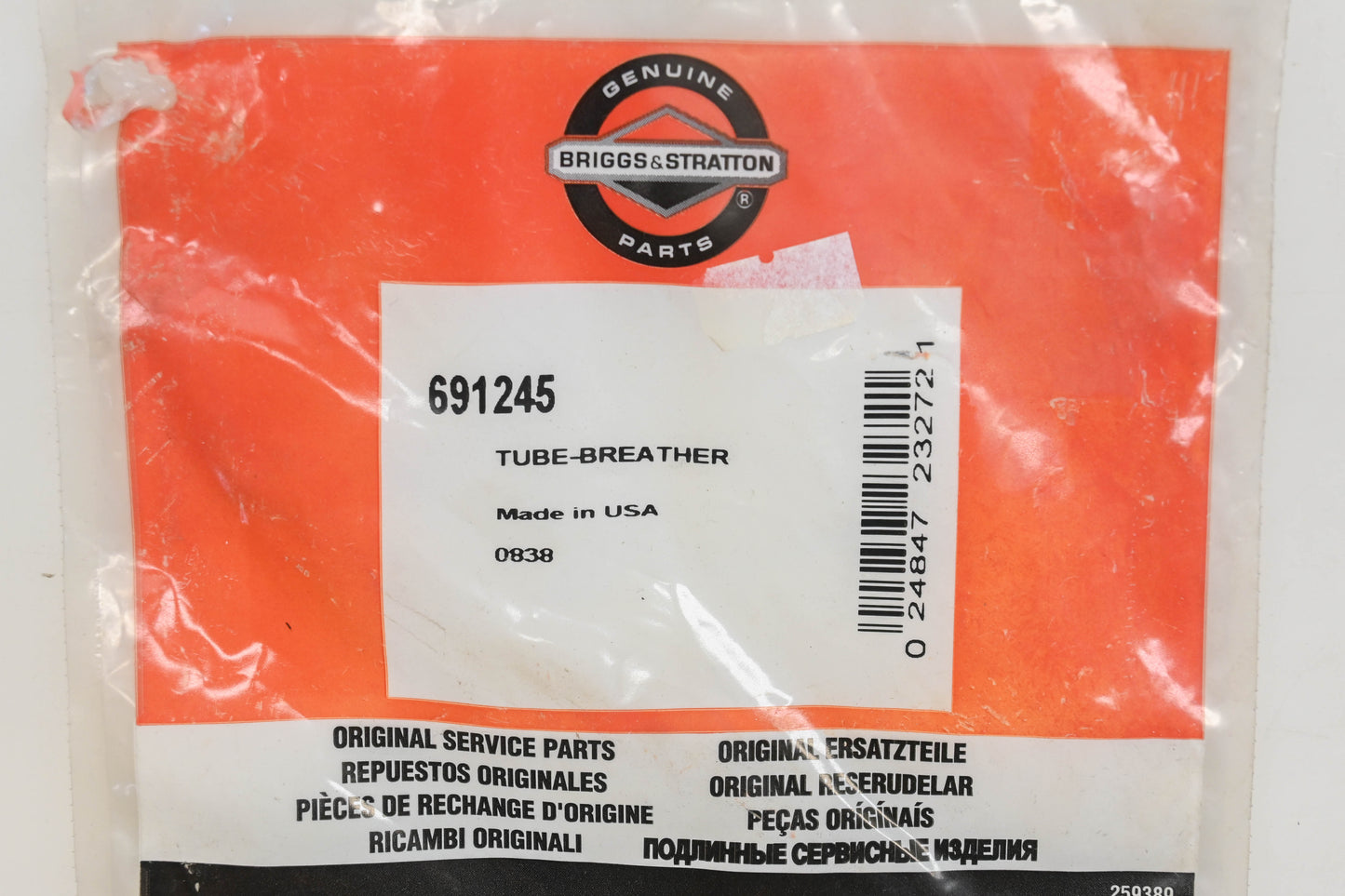 New OEM Briggs & Stratton 691245 Breather Tube NOS