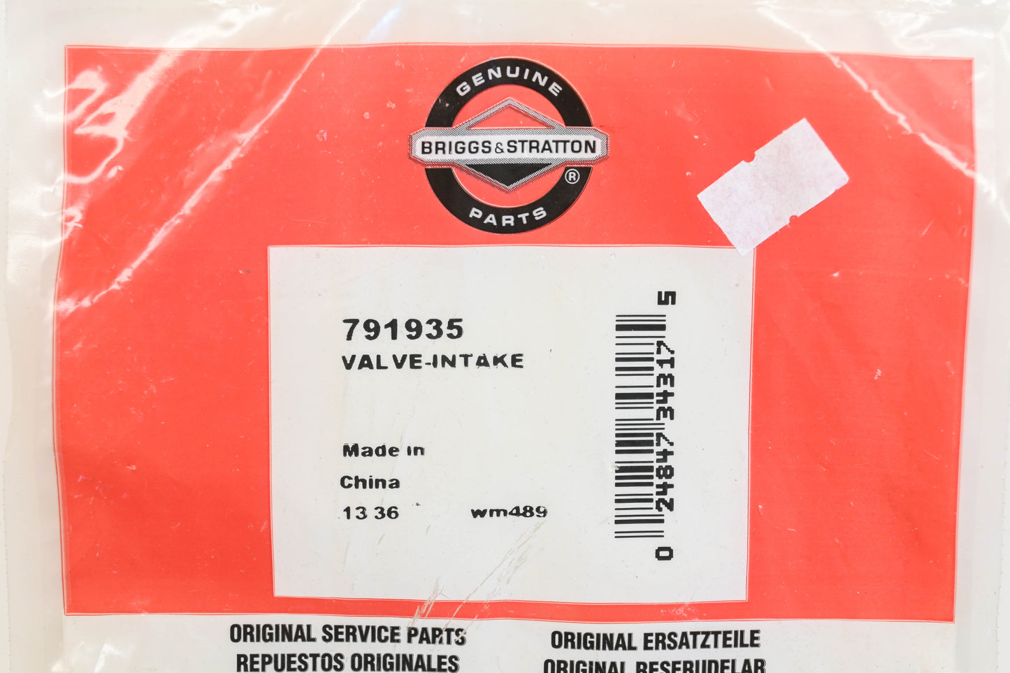 New OEM Briggs & Stratton 791935 Intake Valve Kit NOS