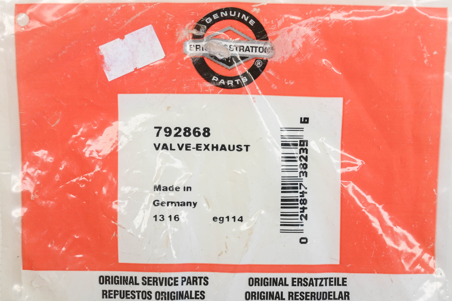 New OEM Briggs & Stratton 792868 Exhaust Valve Kit NOS