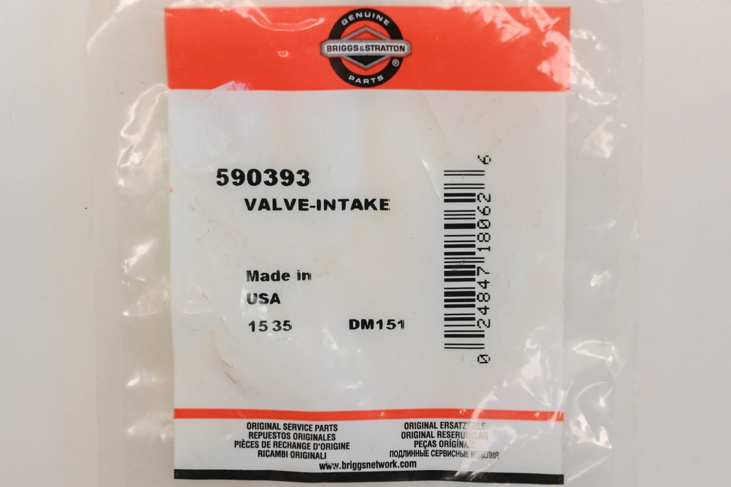 New OEM Briggs & Stratton 590393 Intake Valve NOS