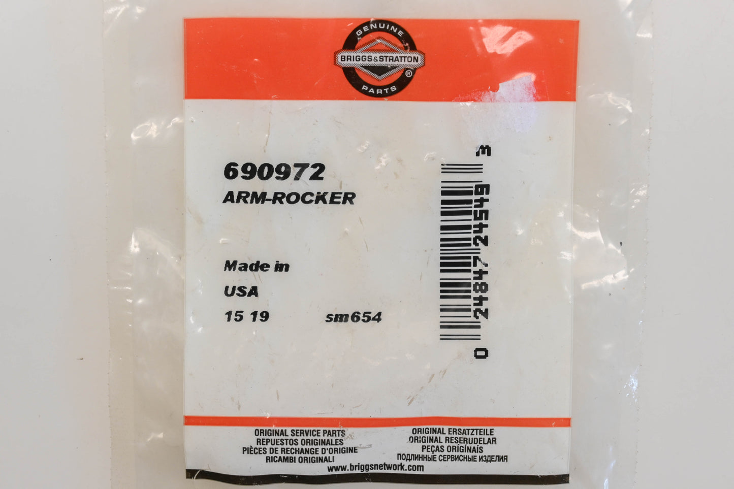 New OEM Briggs & Stratton 690972 Rocker Arms Qty 2 NOS