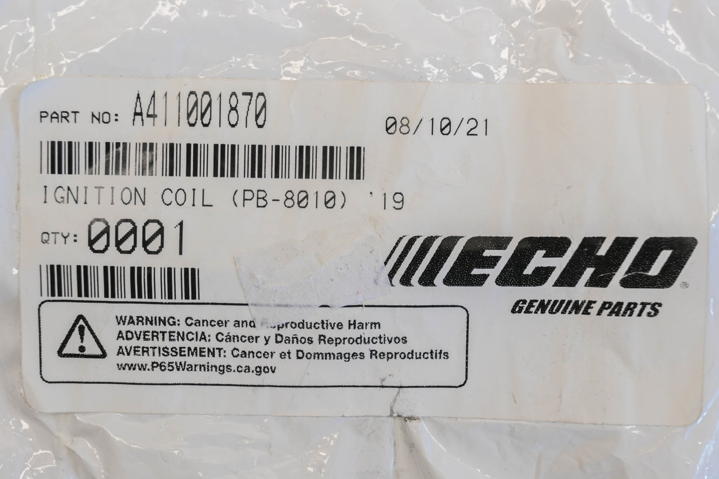 New OEM Echo A411001870 Ignition Coil NOS
