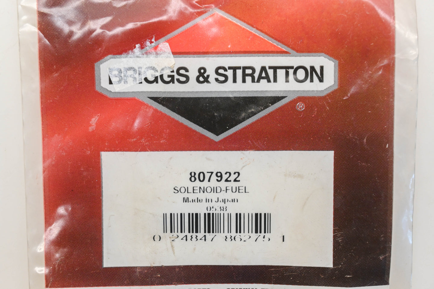 New OEM Briggs & Stratton 807922 Fuel Solenoid NOS