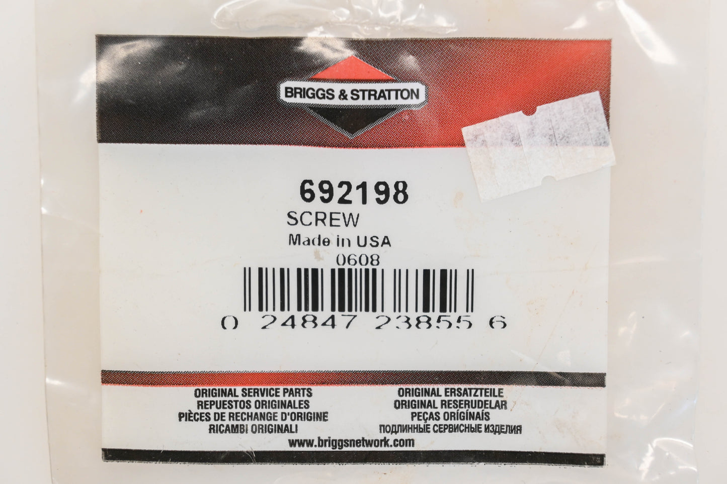 New OEM Briggs & Stratton 692198 1/4"-20 x 7/16" Screws Qty 2 NOS