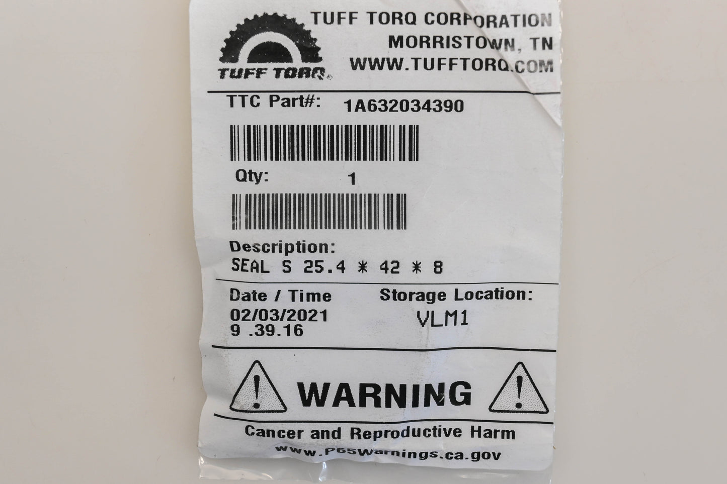 Tuff Torq 1A632034390 25.4 x 42 x 8mm Oil Seal NOS