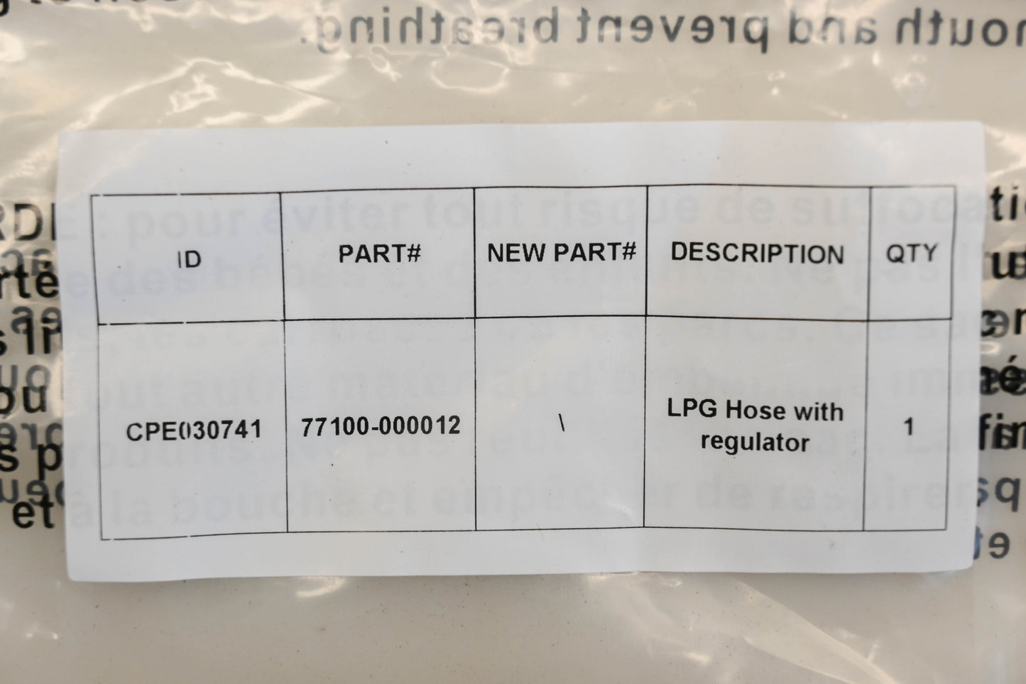 Champion 77100-000012 LPG Regulator Hose Kit NOS