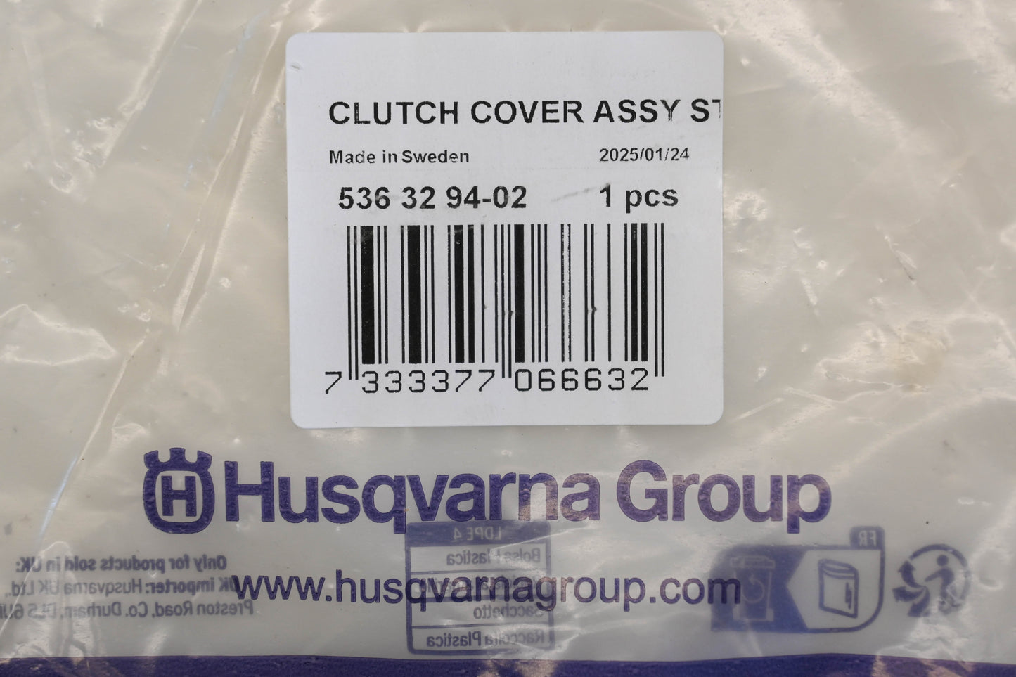 New OEM Husqvarna 536 32 94-02, 536329402, 5363293 Clutch Cover Assembly NOS