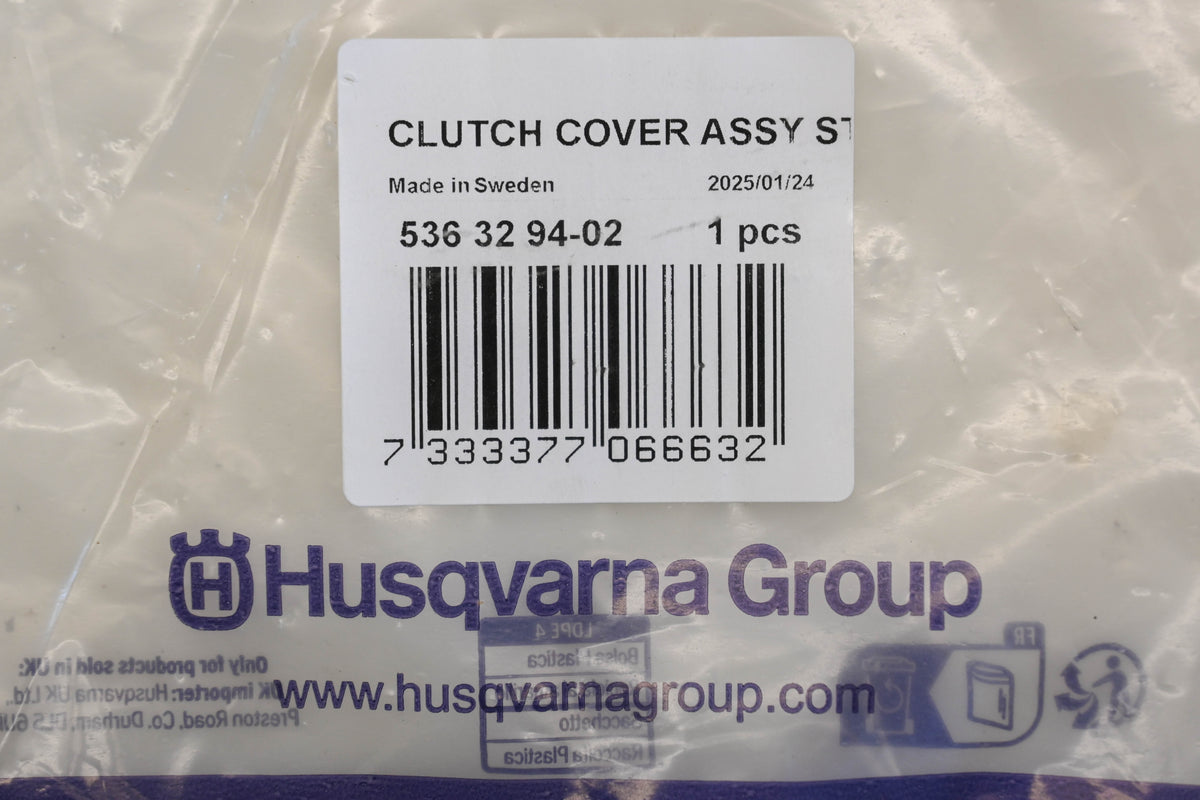 New OEM Husqvarna 536 32 94-02, 536329402, 5363293 Clutch Cover Assembly NOS