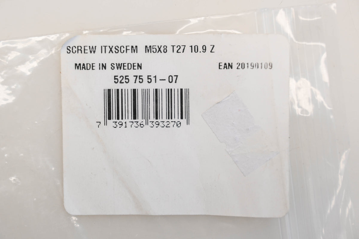 New OEM Husqvarna 525 75 51-07, 525755107 M5-0.8 x 8mm Screw NOS