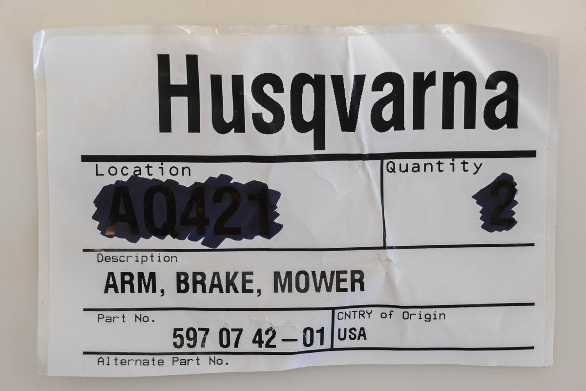 New OEM Husqvarna 597 07 42-01, 597074201 Blade Brake Arm NOS