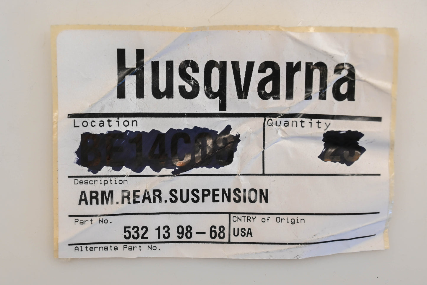 New OEM Husqvarna 532 13 98-68, 532139868 Rear Suspension Arm NOS